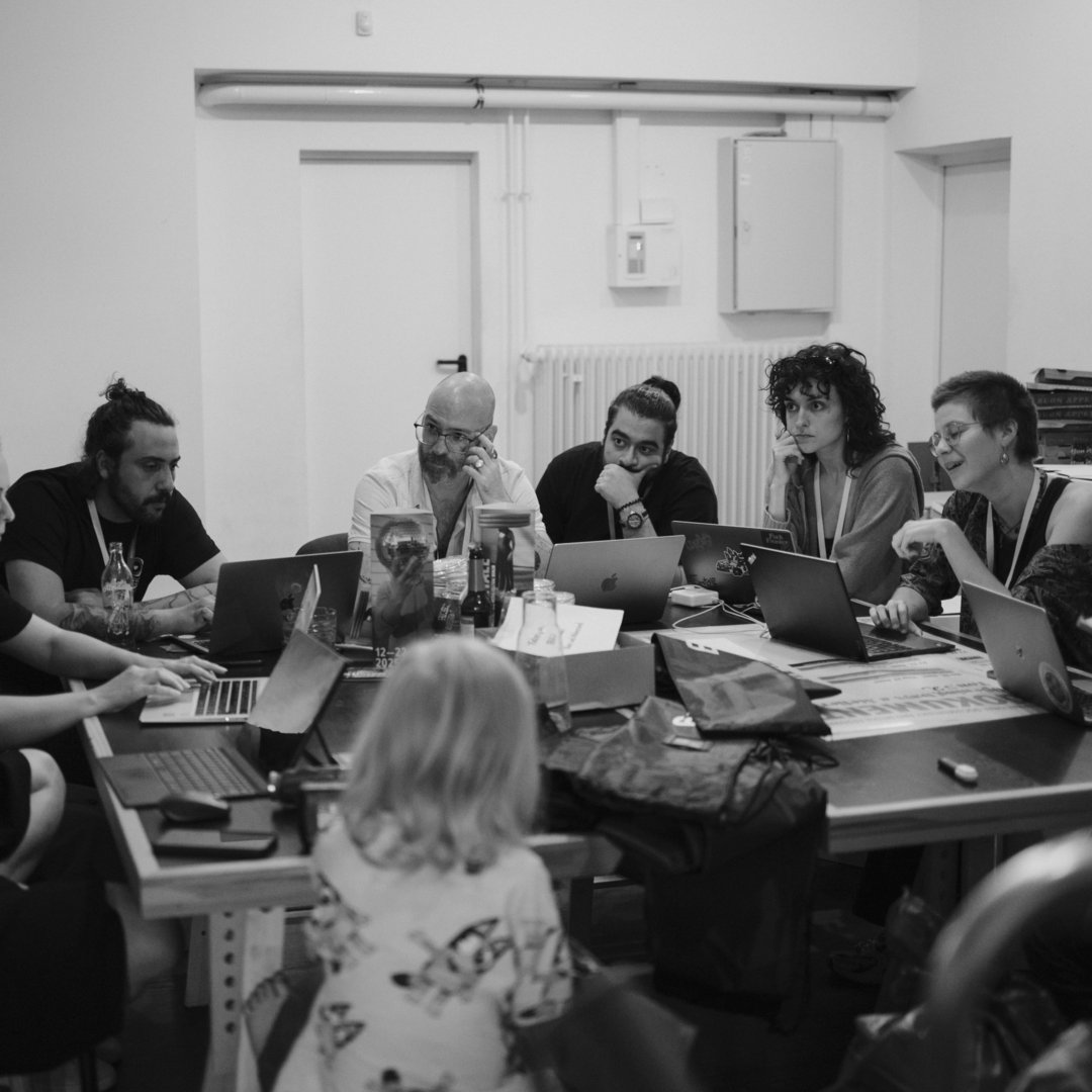 Workshop schwarz/weiss Foto. 